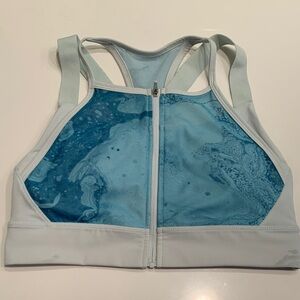 Blue and White Sports Bra